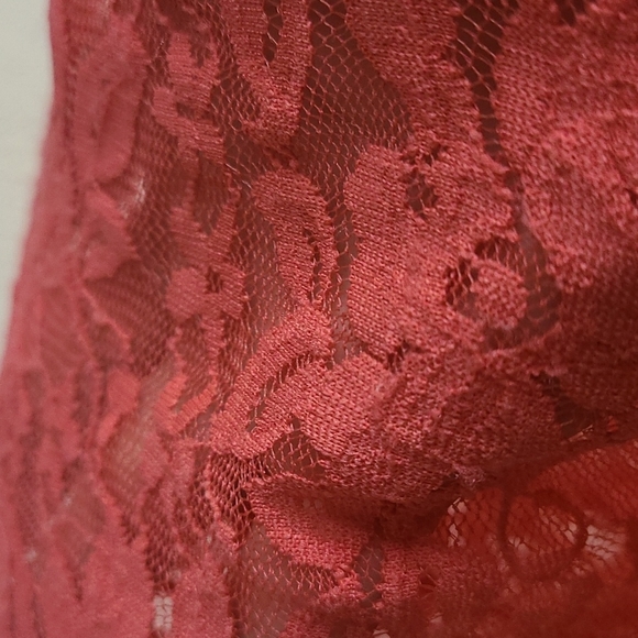 DNA Couture Y2K coral lace vintage kimono/swim cover sz L - Picture 5 of 7